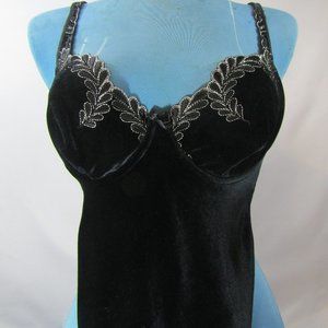 black velvet Victoria secret thong body suit 34d